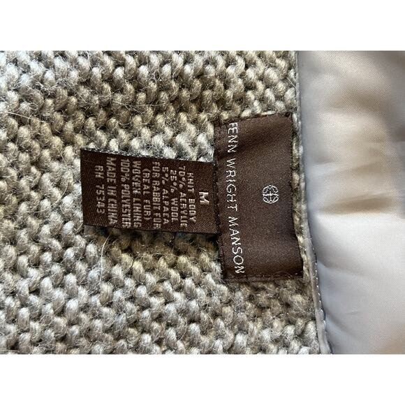 Fenn Wright Sz M Knit Alpaca Sweater Cardigan Jacket Wool real fur Manson grey - Picture 4 of 4